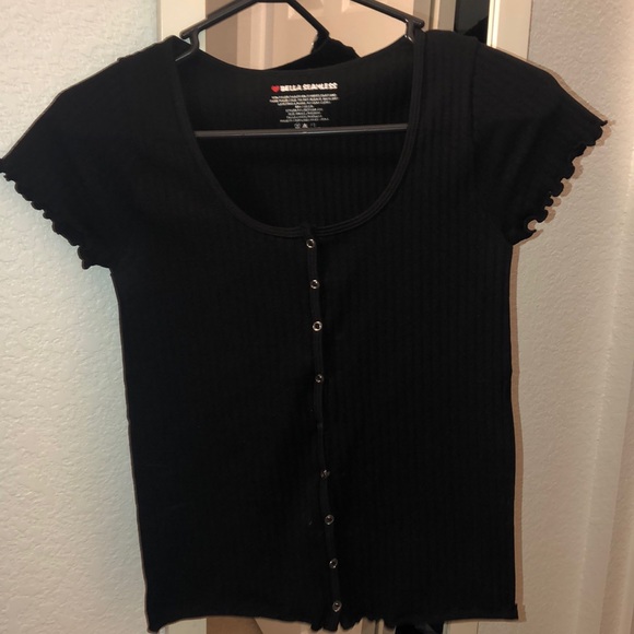 Lettuce Trim Button Up Top - Picture 3 of 5